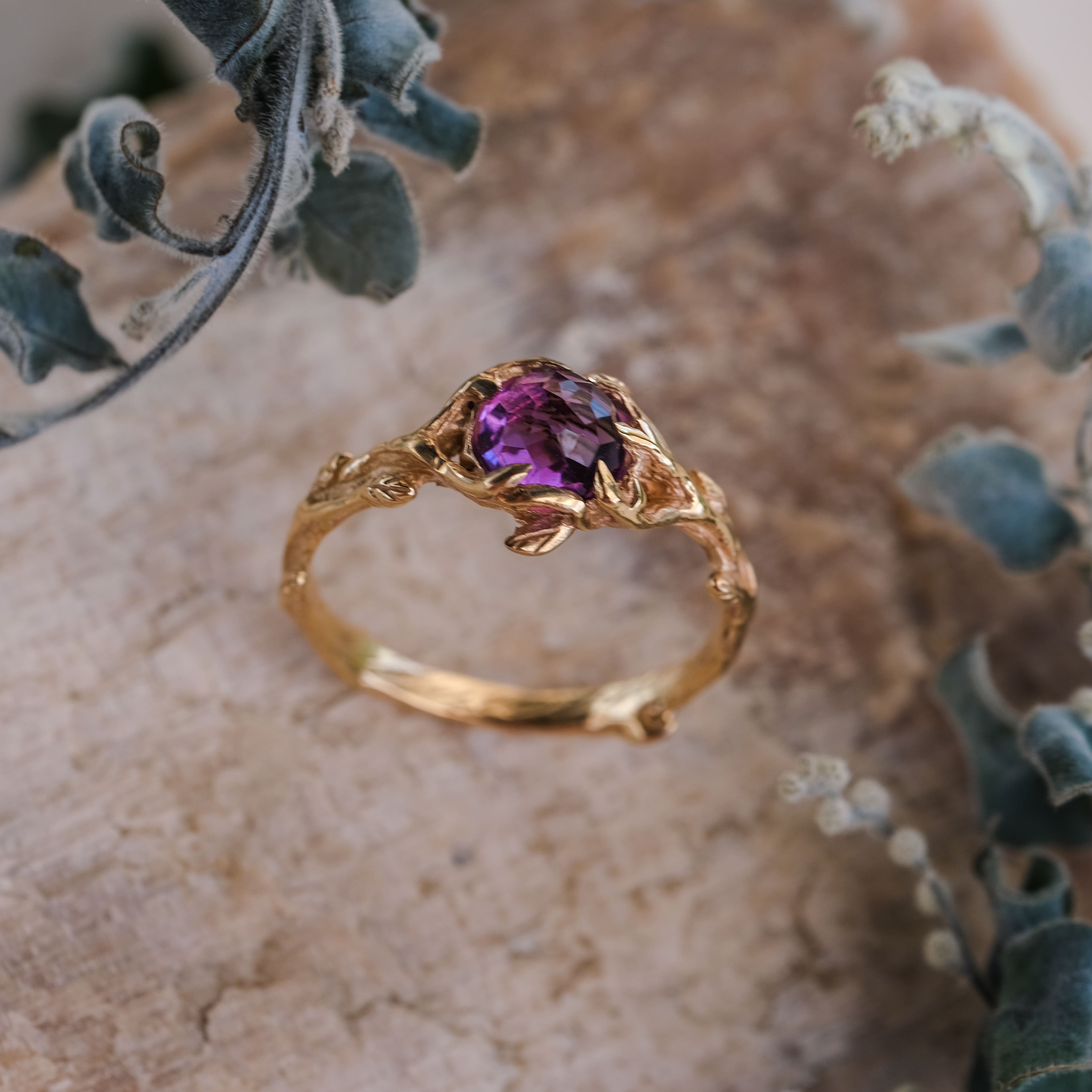 14K Yellow Gold Engagement Ring