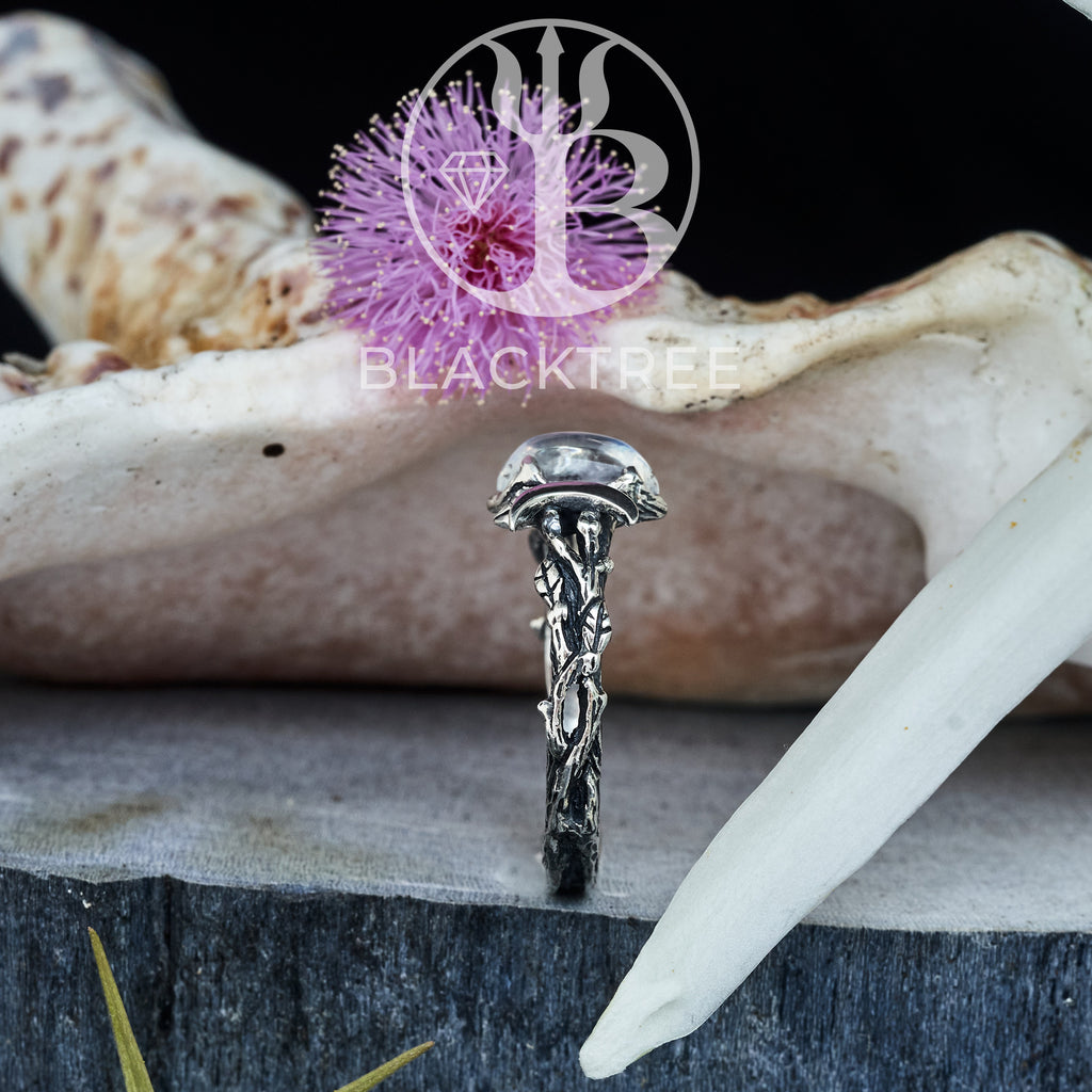 Silver Moonstone Ring  "Soma"