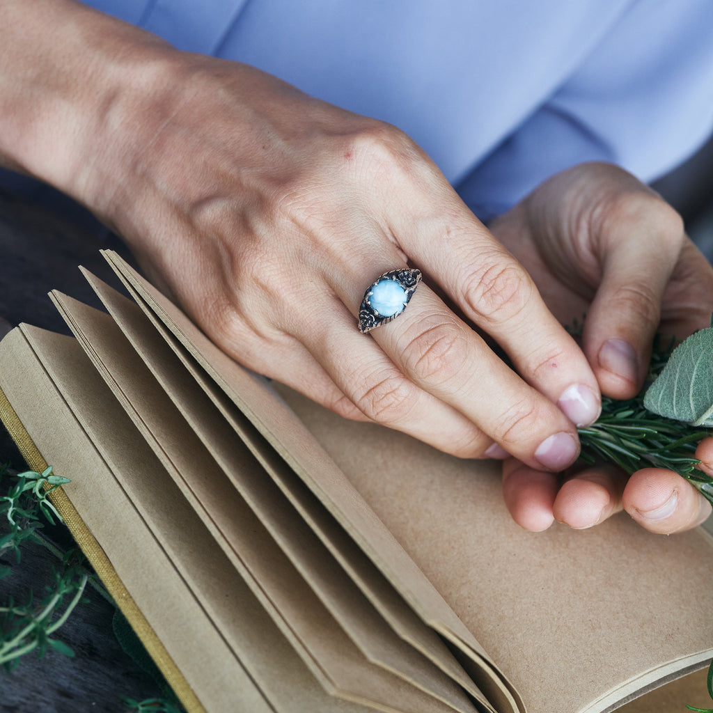 Larimar ring "Leda"