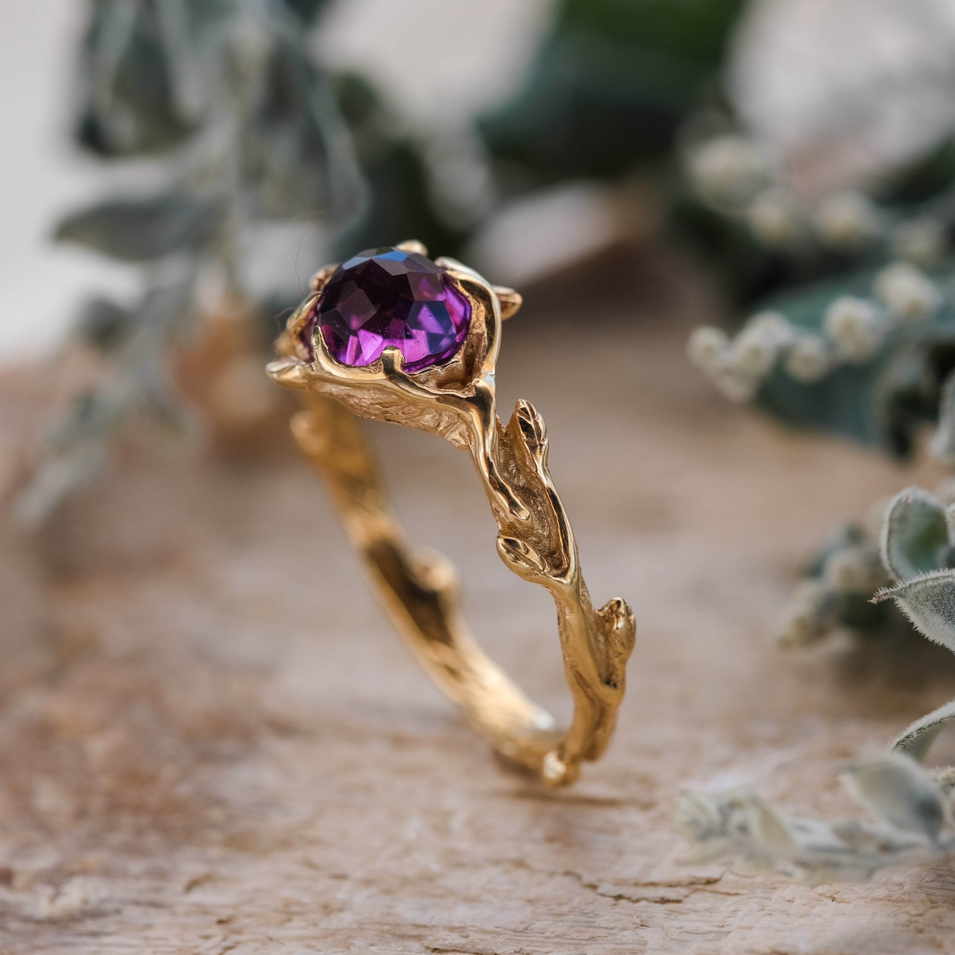 14K Yellow Gold Engagement Ring