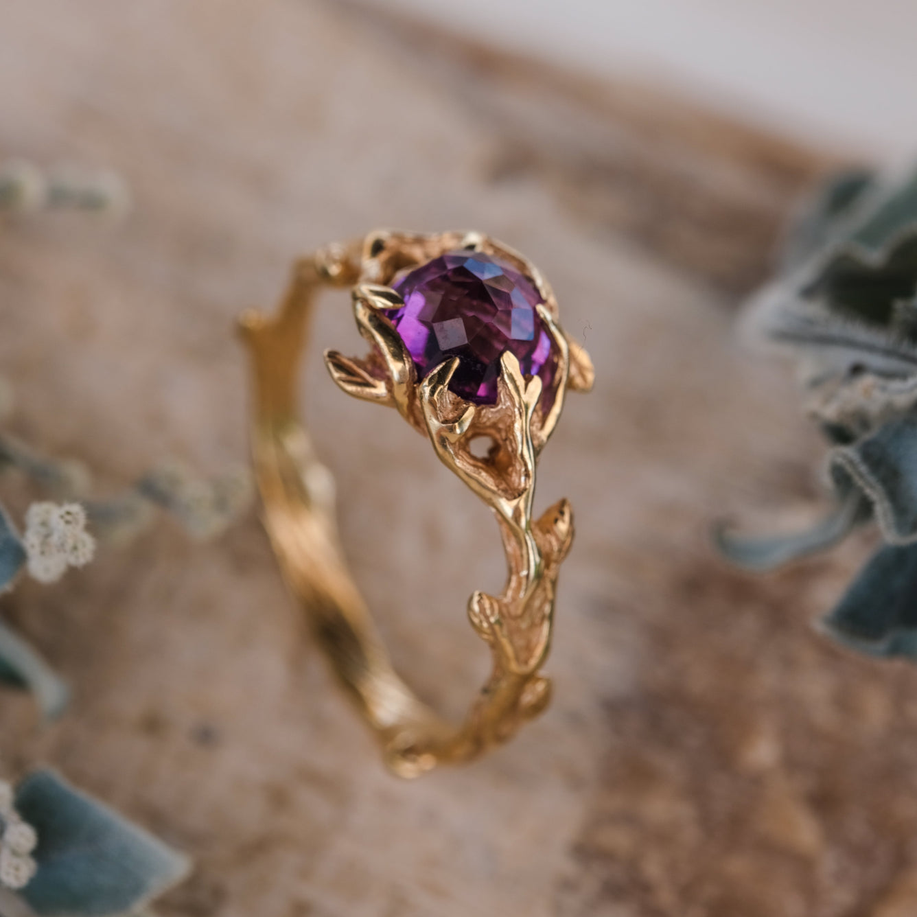 14K Yellow Gold Engagement Ring