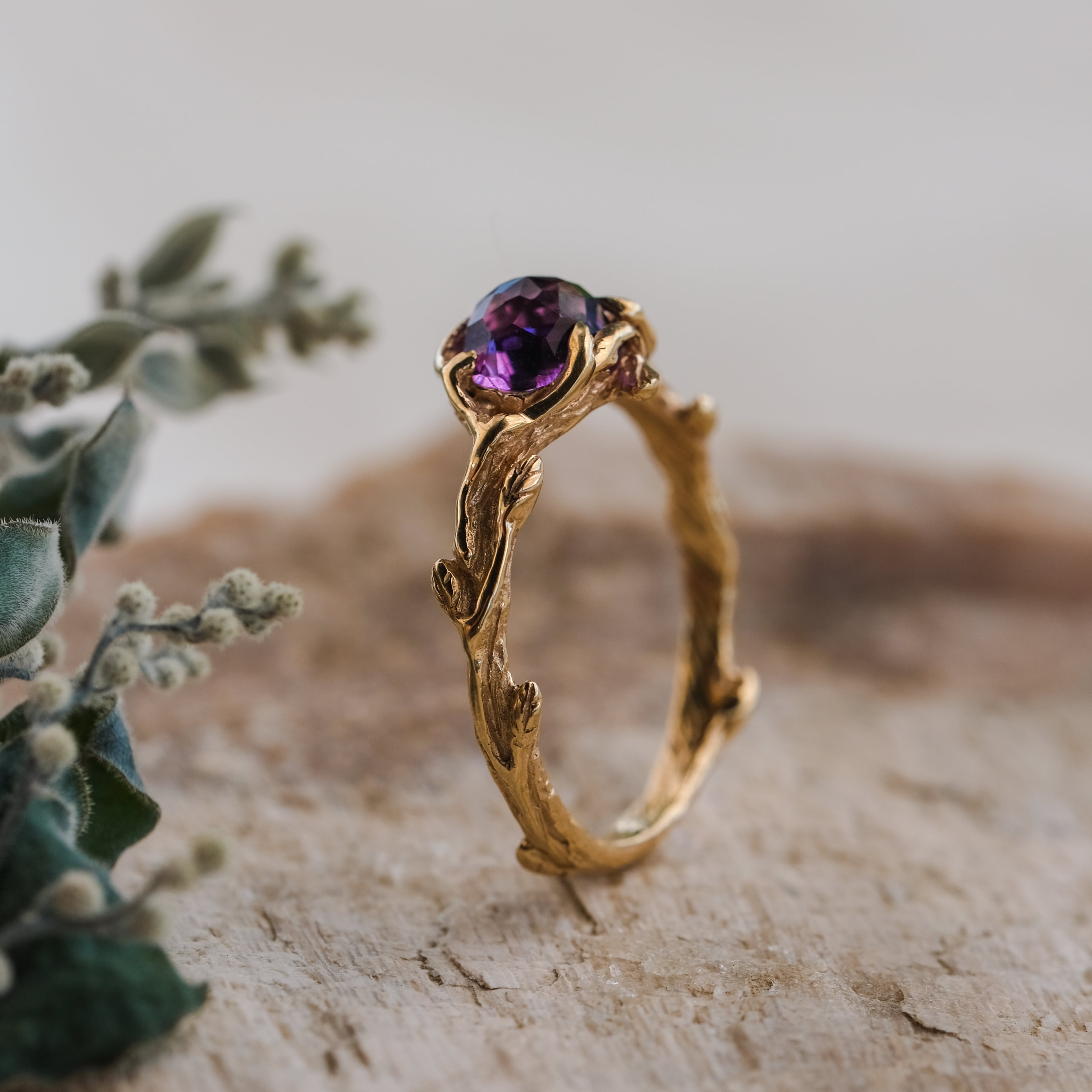 14K Yellow Gold Engagement Ring