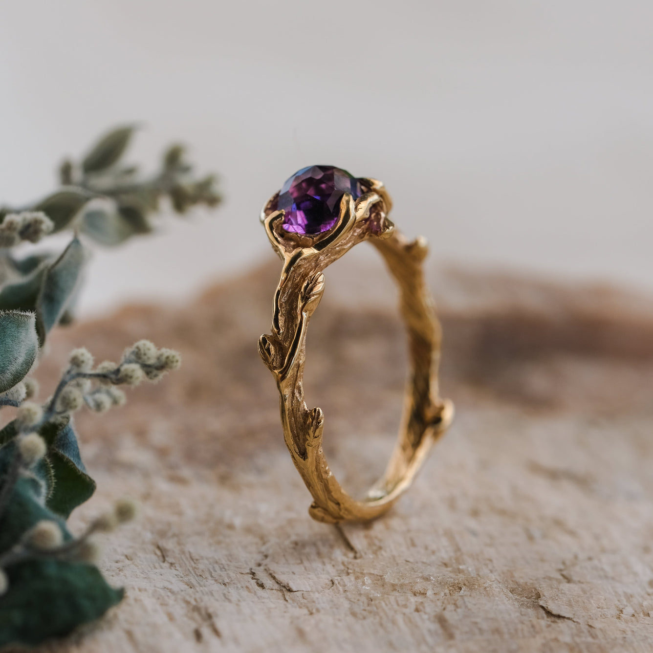 14K Yellow Gold Engagement Ring