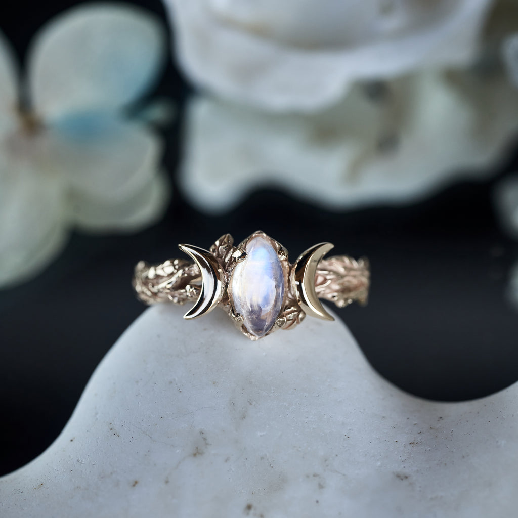 Triple Moon ring "Soma" BlackTreeLab