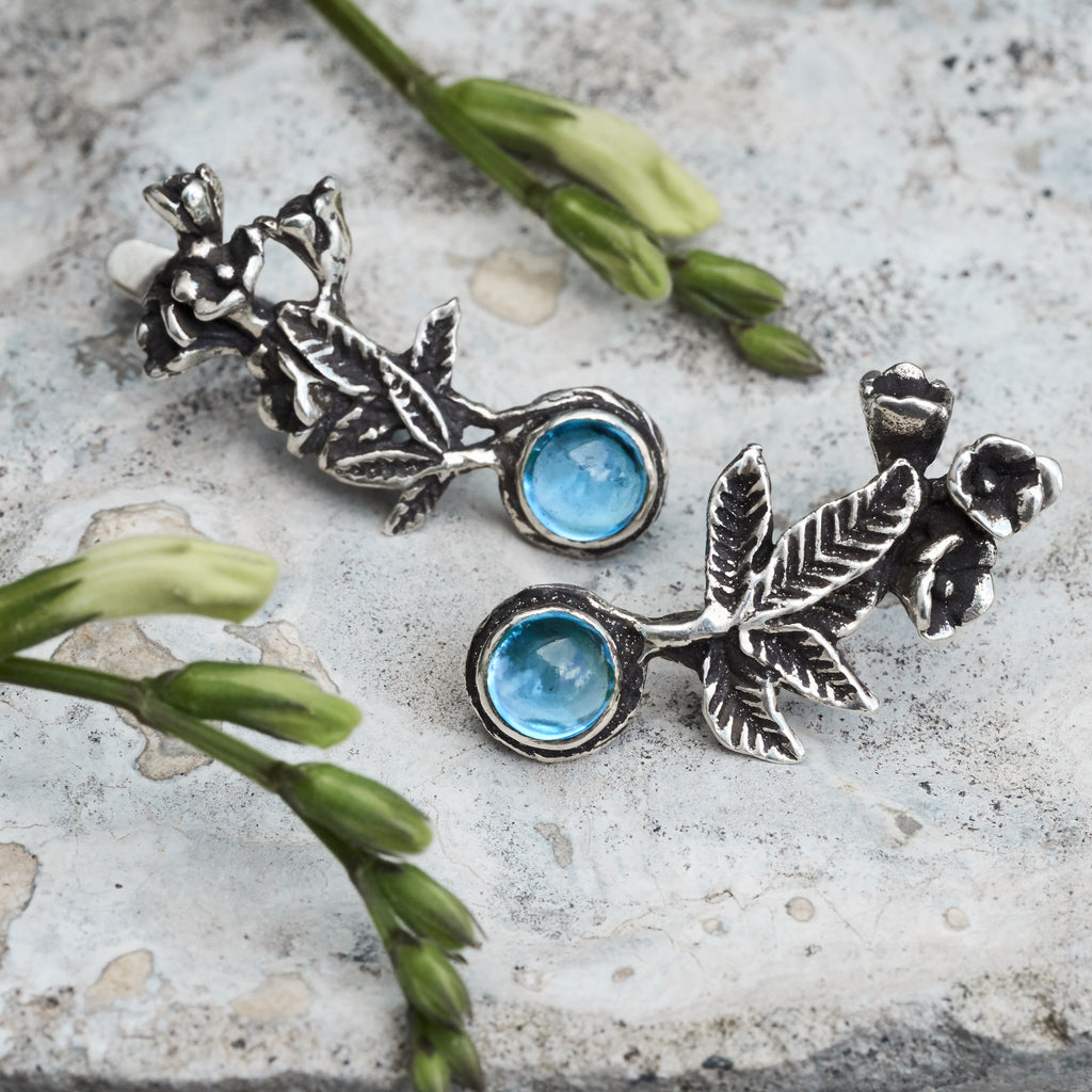 Swiss Blue Topaz Earrings "Lyra"