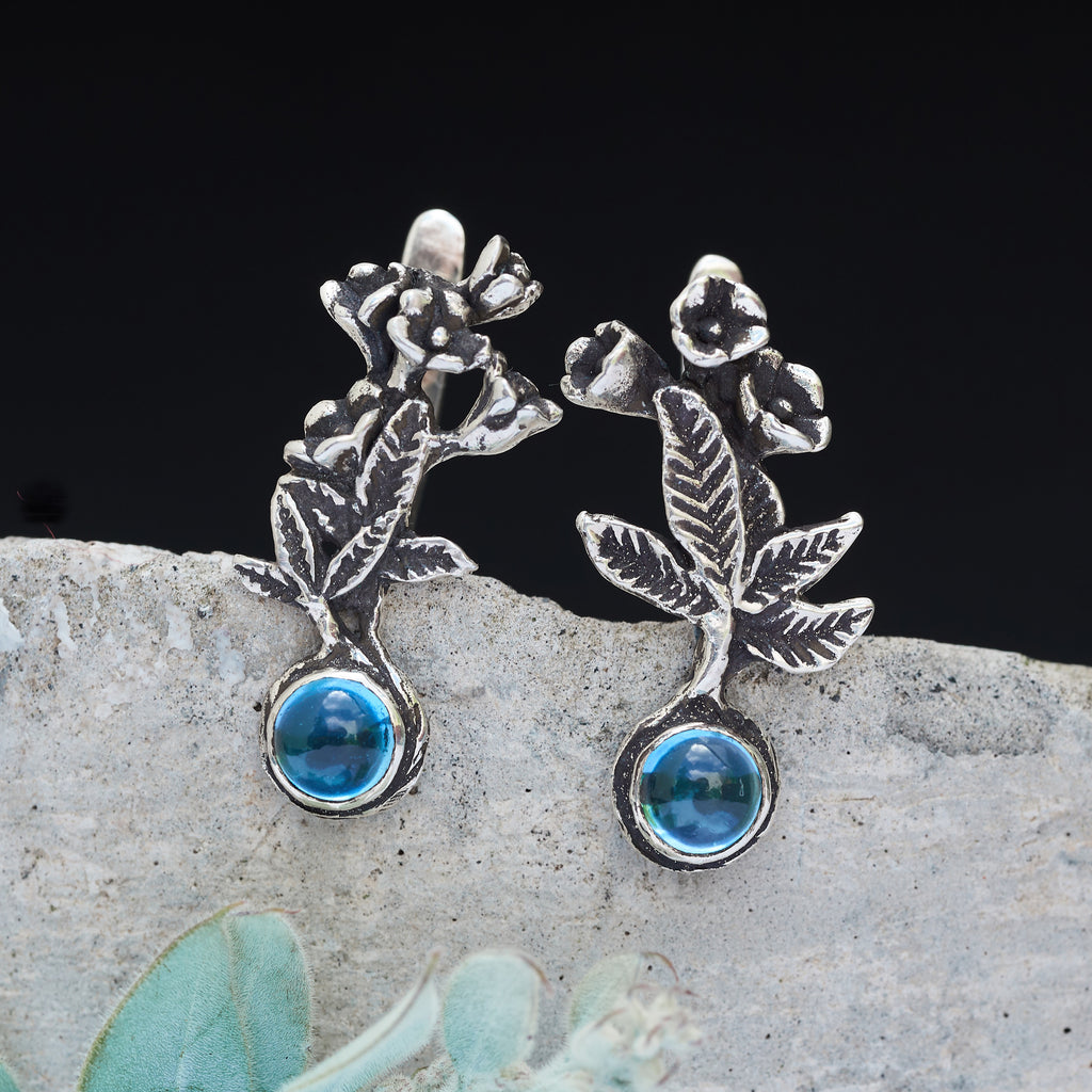 Swiss Blue Topaz Earrings "Lyra"