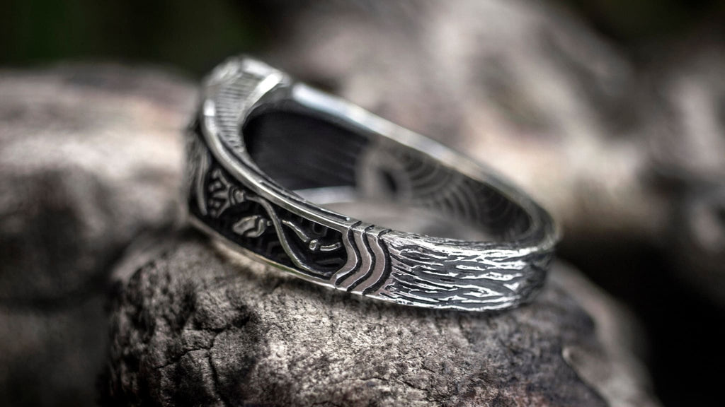 Boulder Fire Opal Ring "Egypt Tale" - blacktreelab