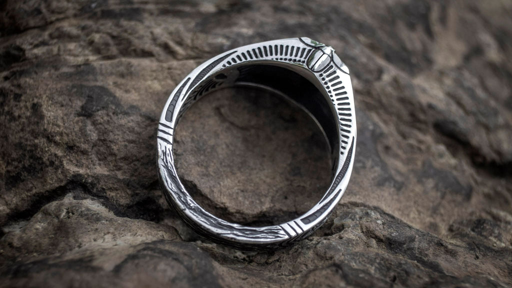 Boulder Fire Opal Ring "Egypt Tale" - blacktreelab