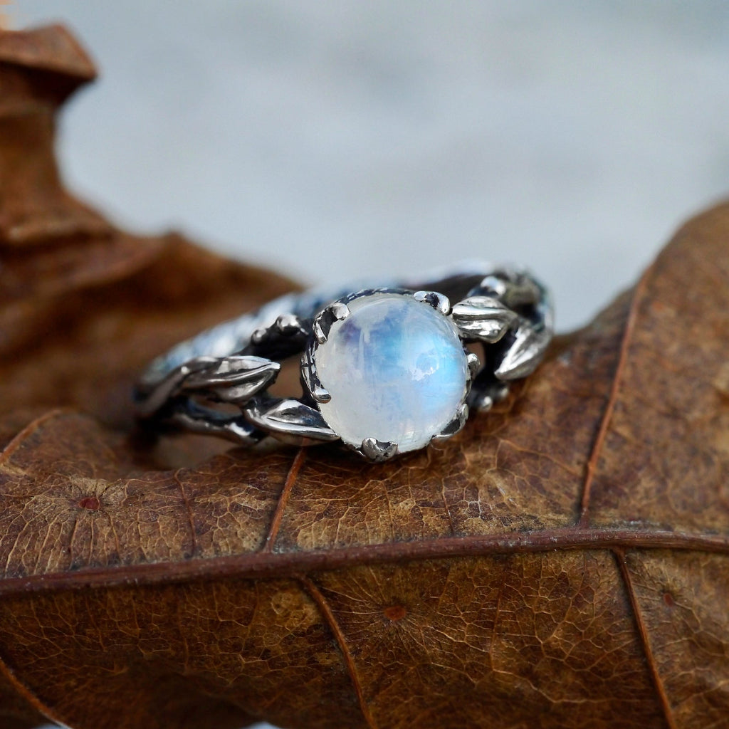 Moonstone engagement ring