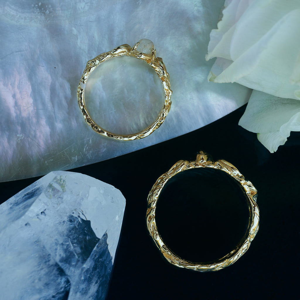 Solid Gold Wedding Couple Rings set for him and her "Soma"