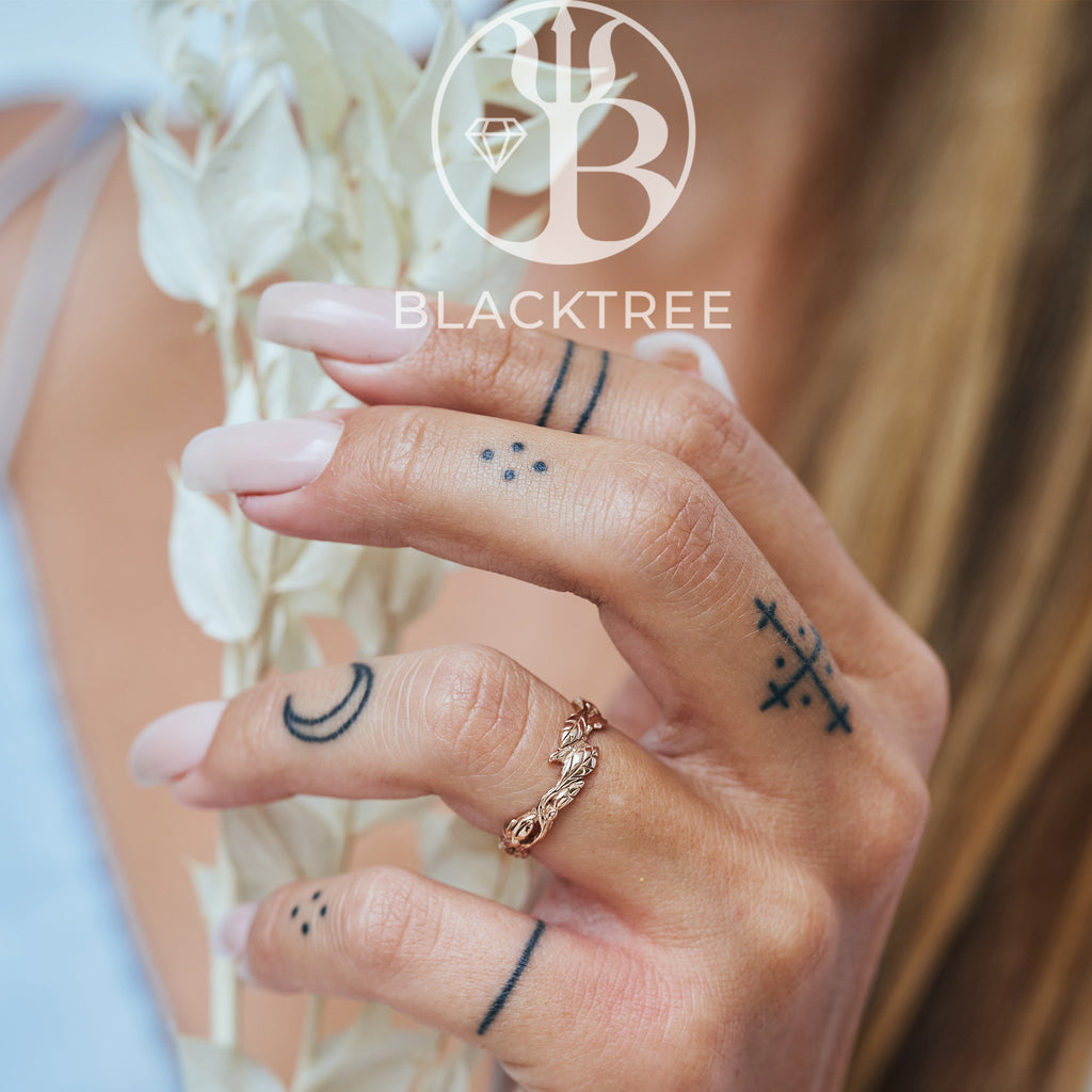 Solid Gold Floral Boho Wedding Ring