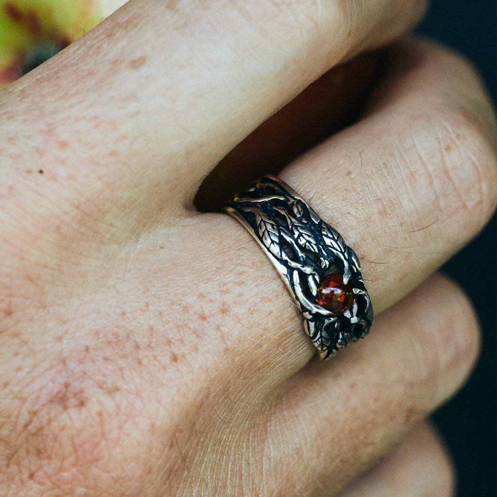 Amber Silver ring by BlackTreeLab