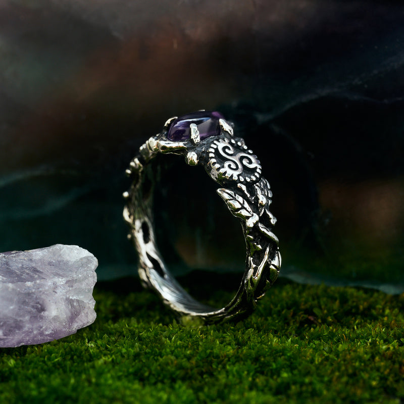 Celtic Amethyst ring "Triskele" by BlackTreeLab