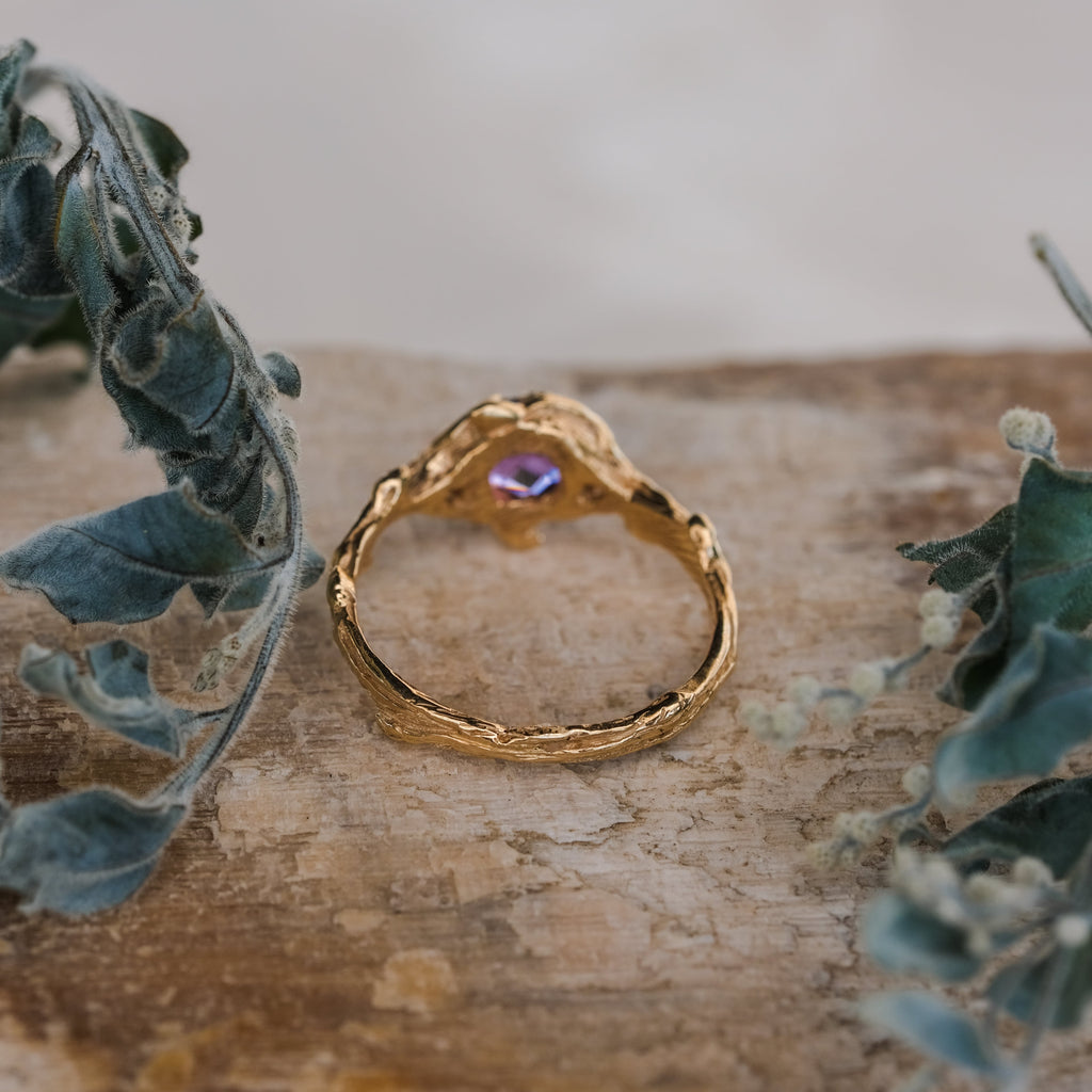 14K Yellow Gold Engagement Ring "April"