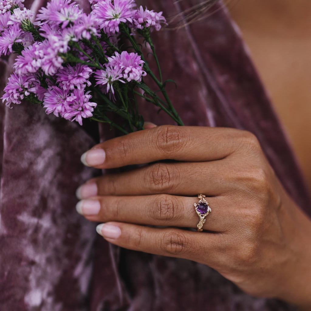 14K Yellow Gold Engagement Ring "April"