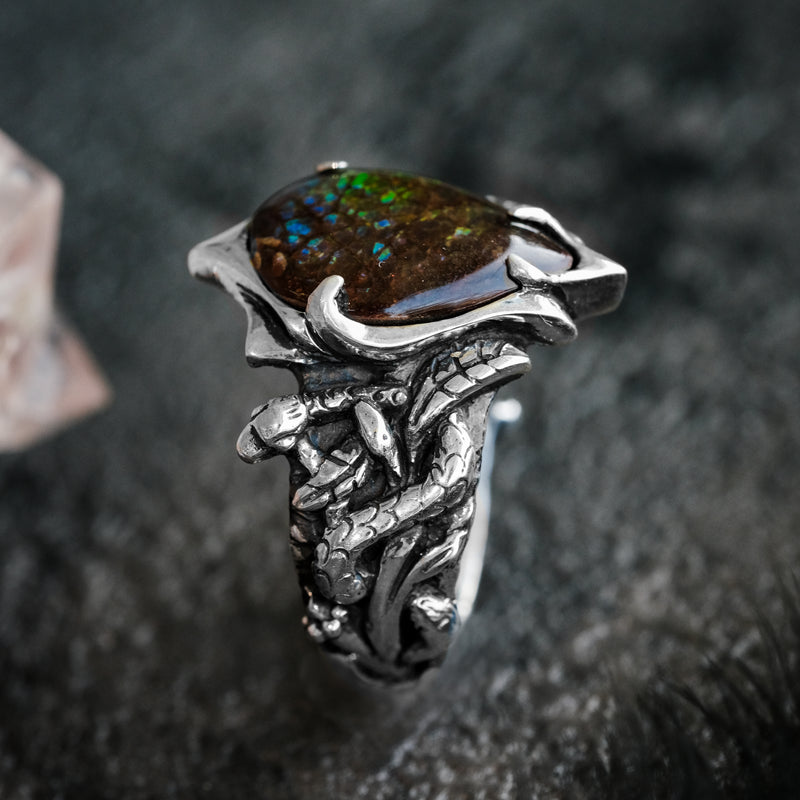 Ammolite Ring "Ophion"