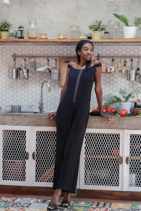 Cupro and Silk Jumpsuit by BlackTreeLabel