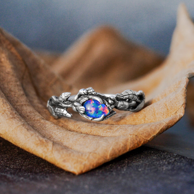 Sterling Silver ring with Boulder Fire Opal