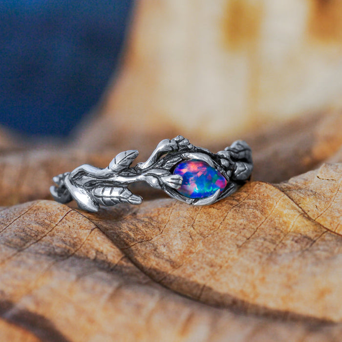 Boulder Fire Opal ring made out of Silver