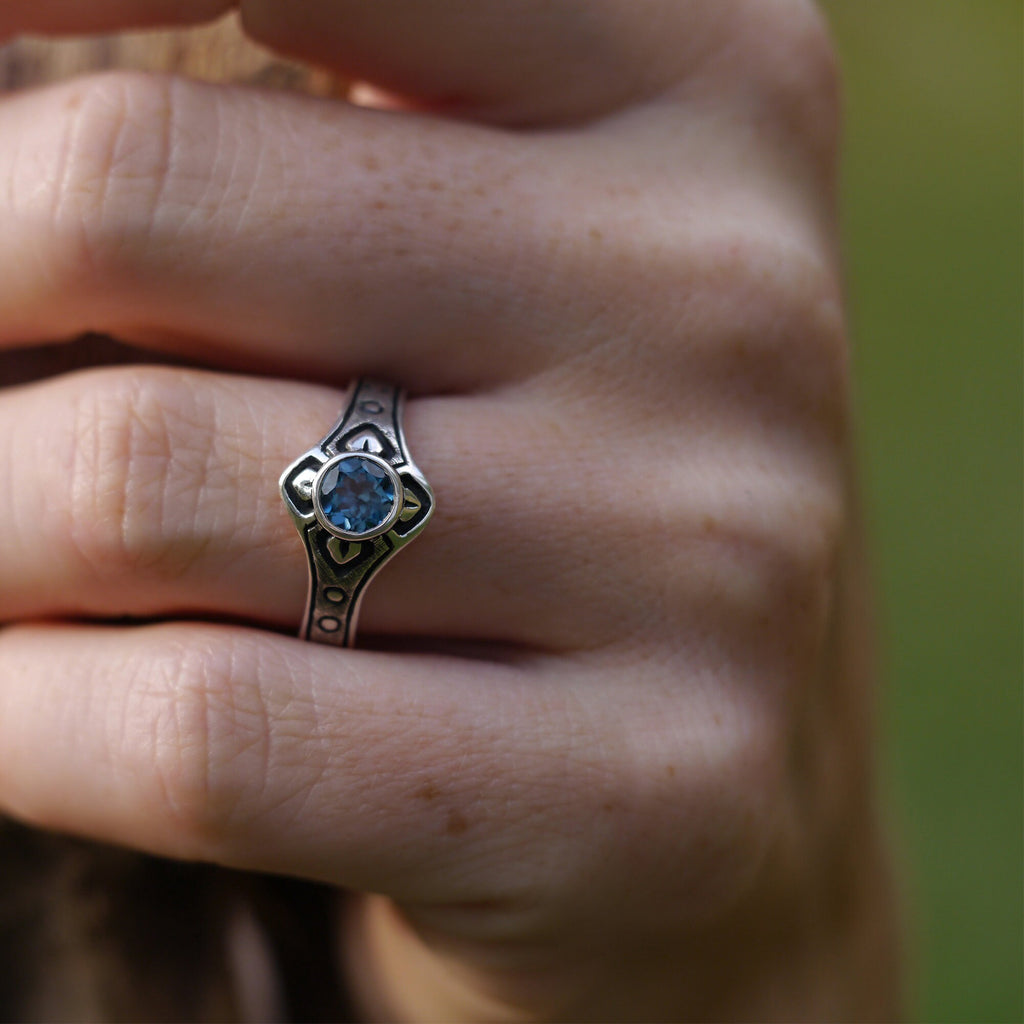 Sterling Silver Blue Topaz Ring "Tara"