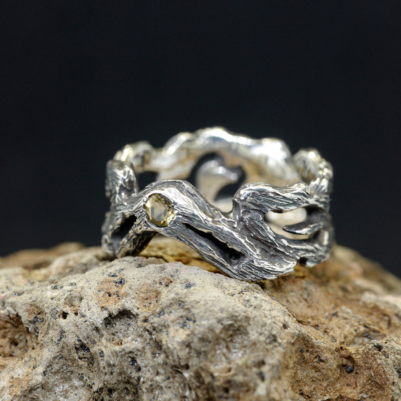 Citrine Branch Ring "Mountain plateau"