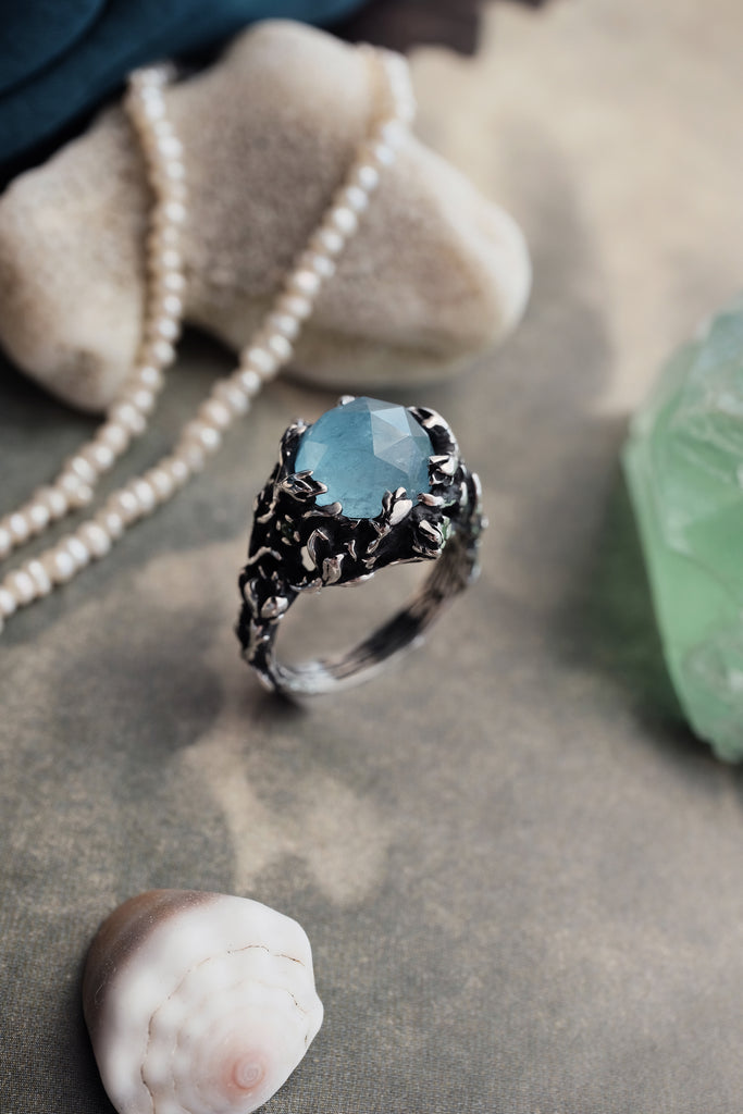 Silver ring with Aquamarine “Greece”