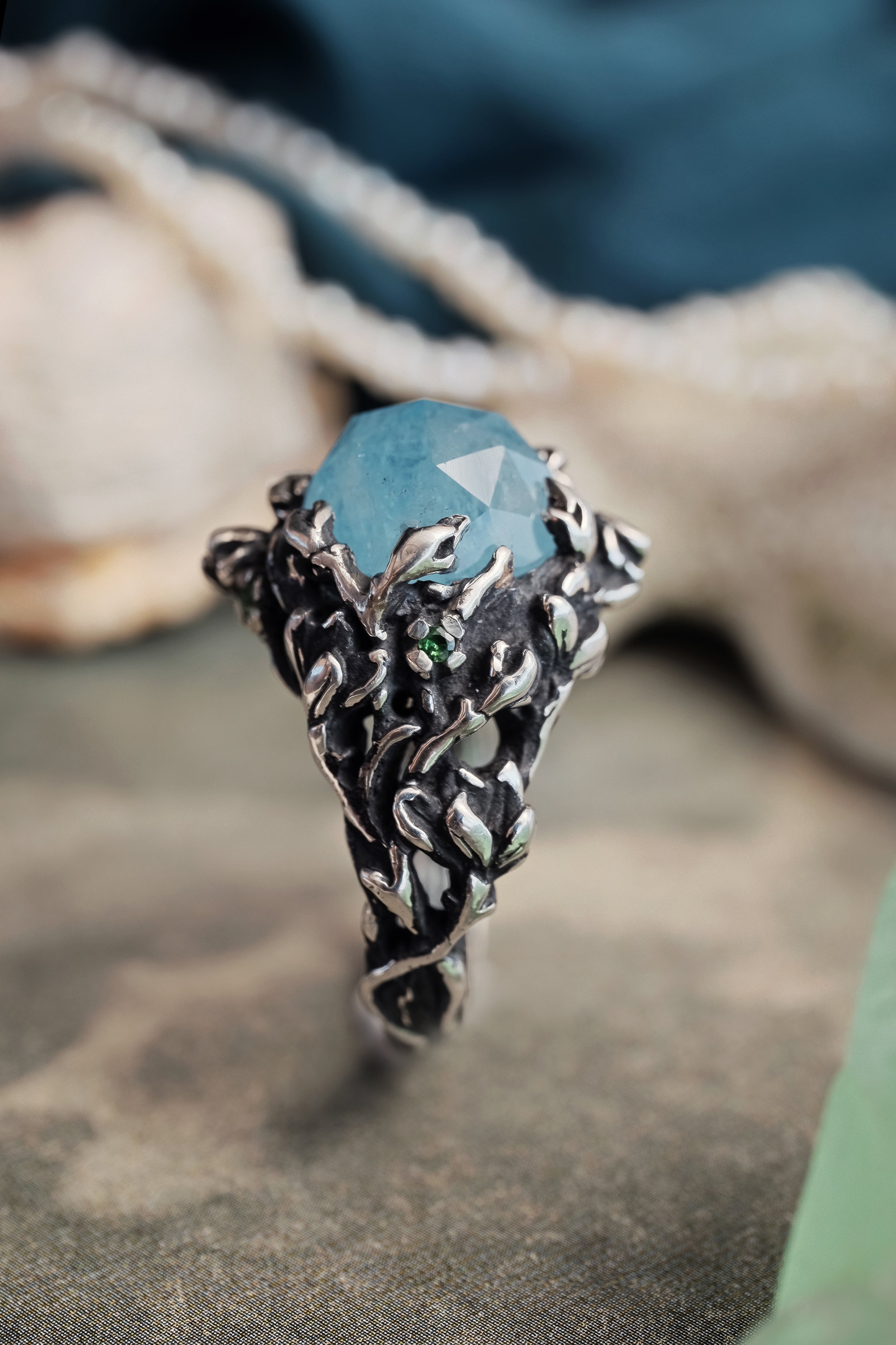 Silver ring with Aquamarine “Greece”