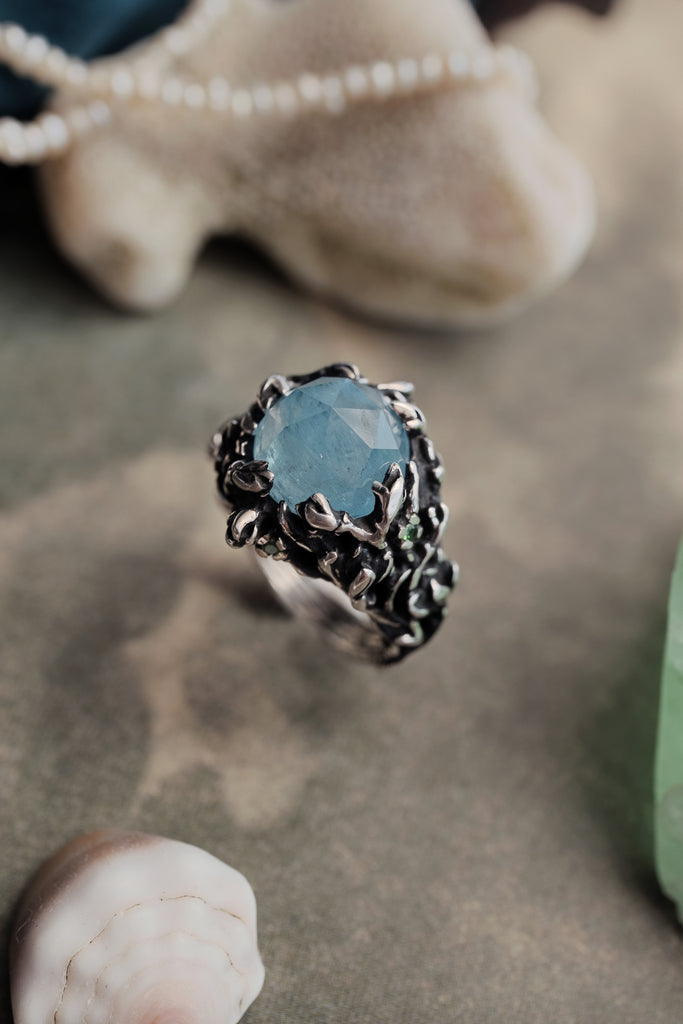 Silver ring with Aquamarine “Greece”