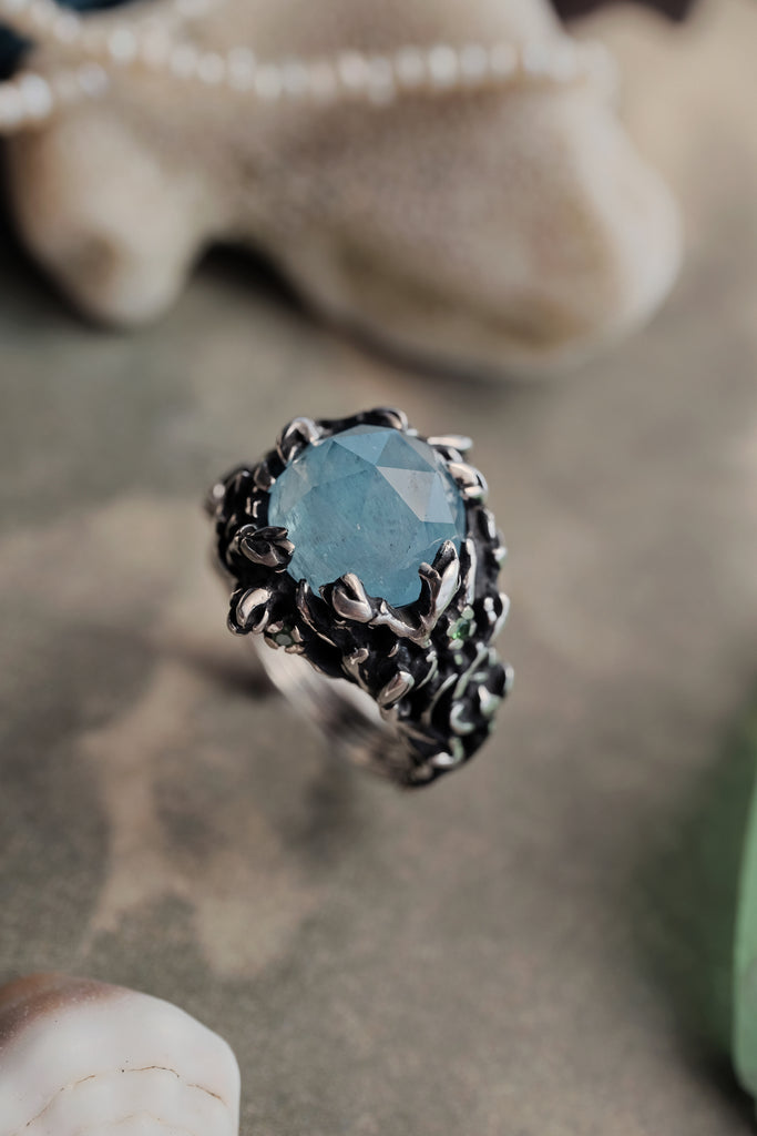 Silver ring with Aquamarine “Greece”