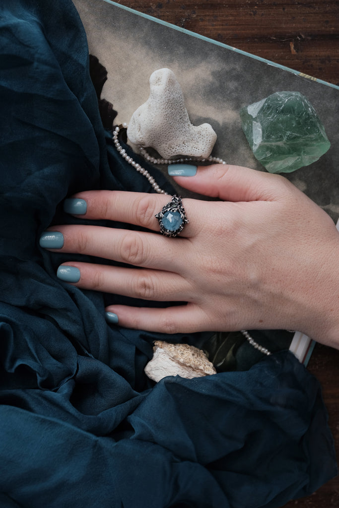 Silver ring with Aquamarine “Greece”
