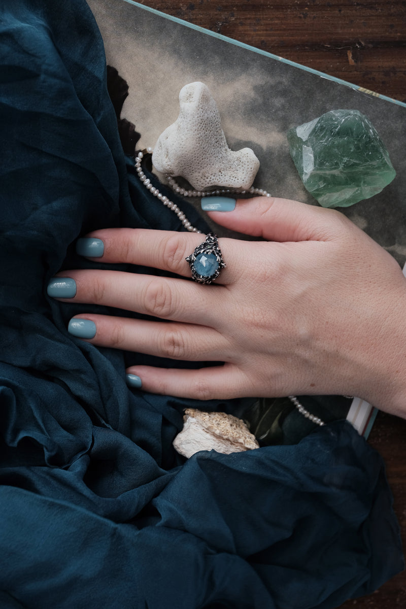 Silver ring with Aquamarine “Greece”