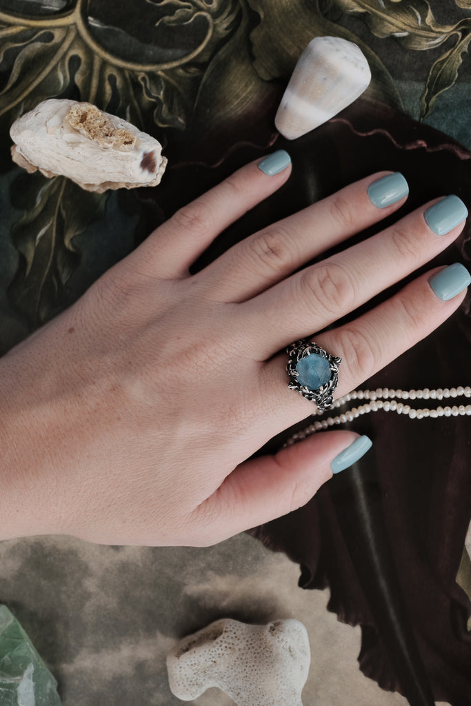 Silver ring with Aquamarine “Greece”