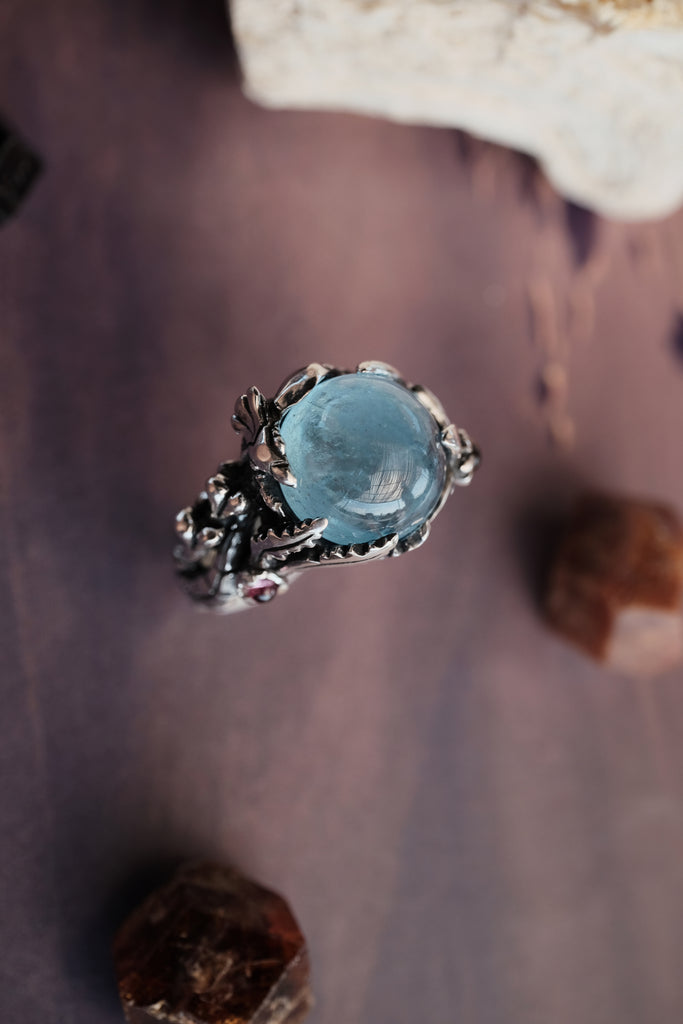 Silver Aquamarine ring “Earth”