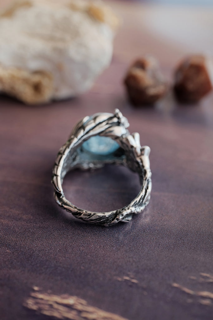 Silver Aquamarine ring “Earth”