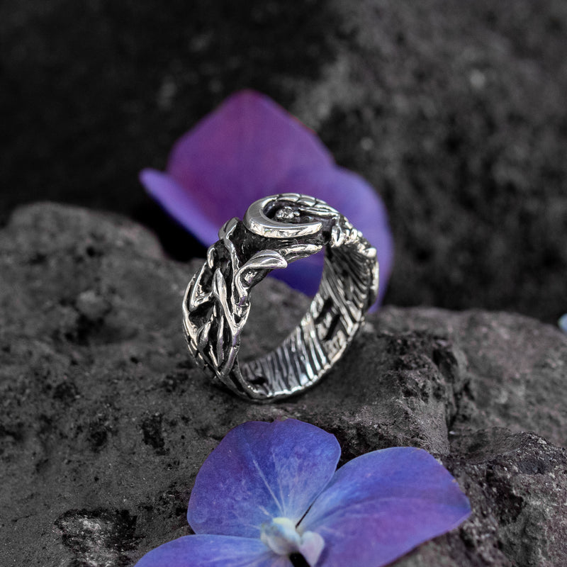 Diamond Silver Ring "Saga" for women by Blacktreelab
