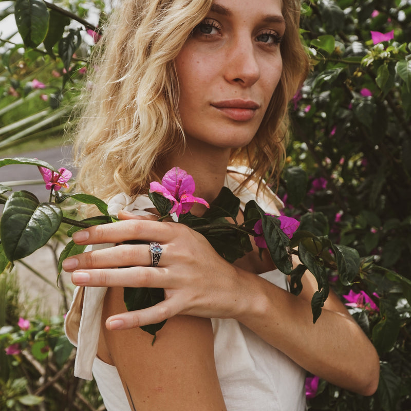 Boulder Fire Opal Ring "Egypt Tale"