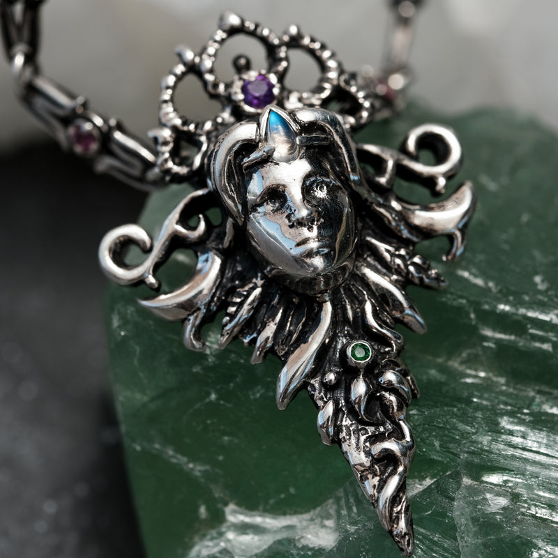 Antique Silver Fantasy Pendant "Demeter"