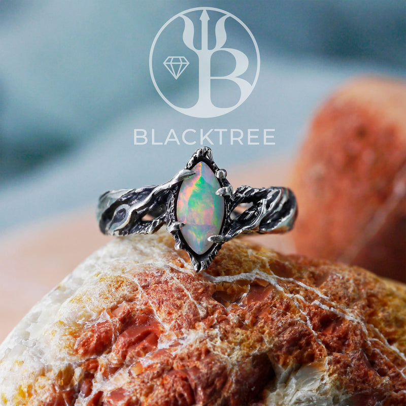 Ethiopian Fire Opal Ring "Vivienne" by BlackTreeLab