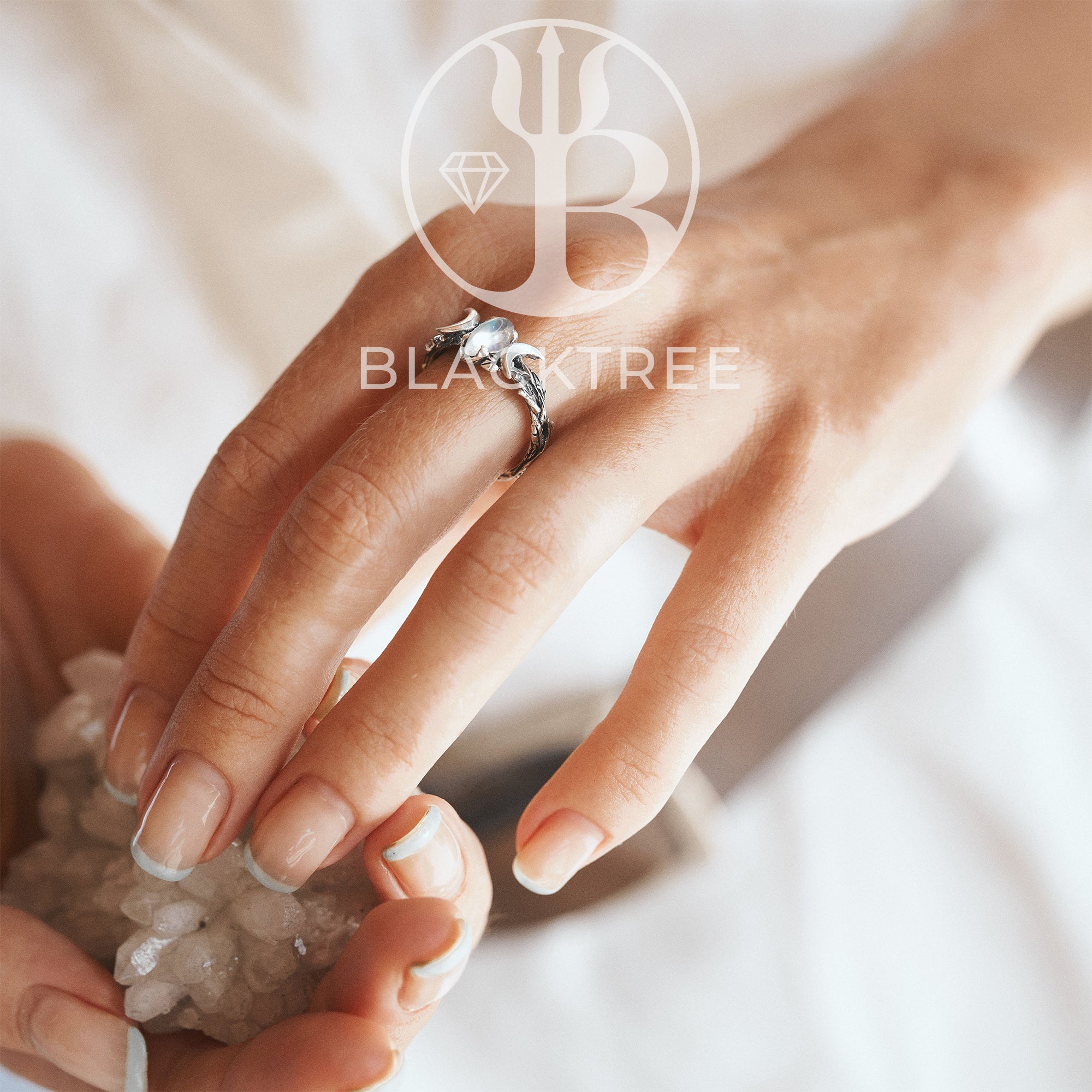 Moonstone Silver Ring Soma by BlackTreeLab