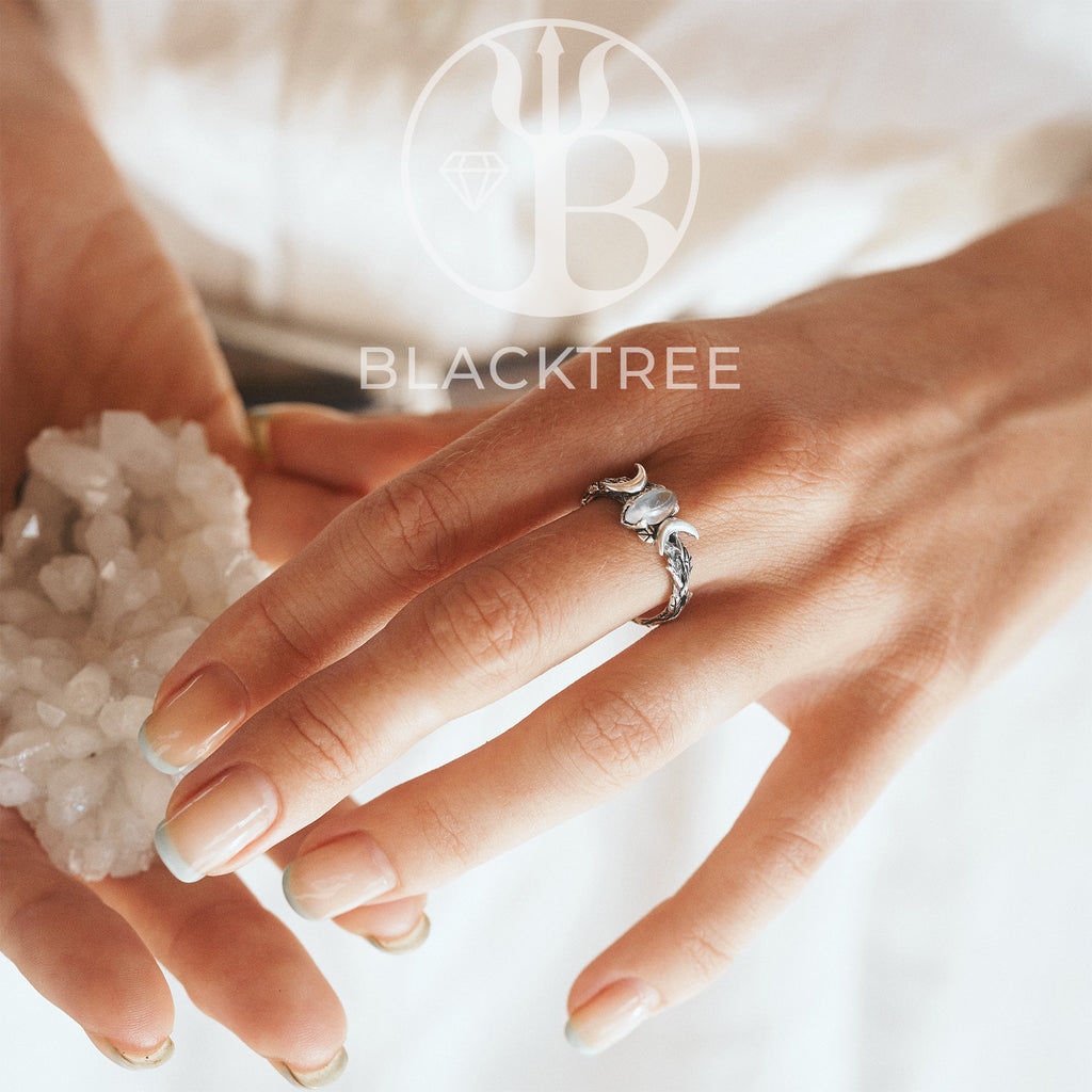 Engagement Moonstone Silver Ring