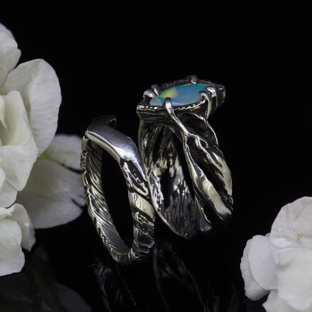 Fire Opal Engagement Ring