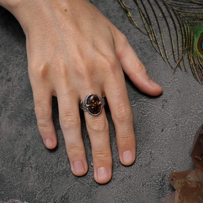 Fire Agate Sterling Silver Ring LORE