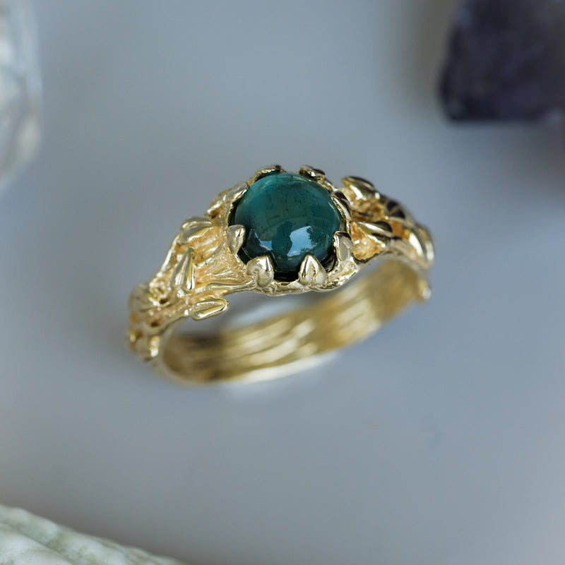 Blue Tourmaline Solid Gold Ring kaia