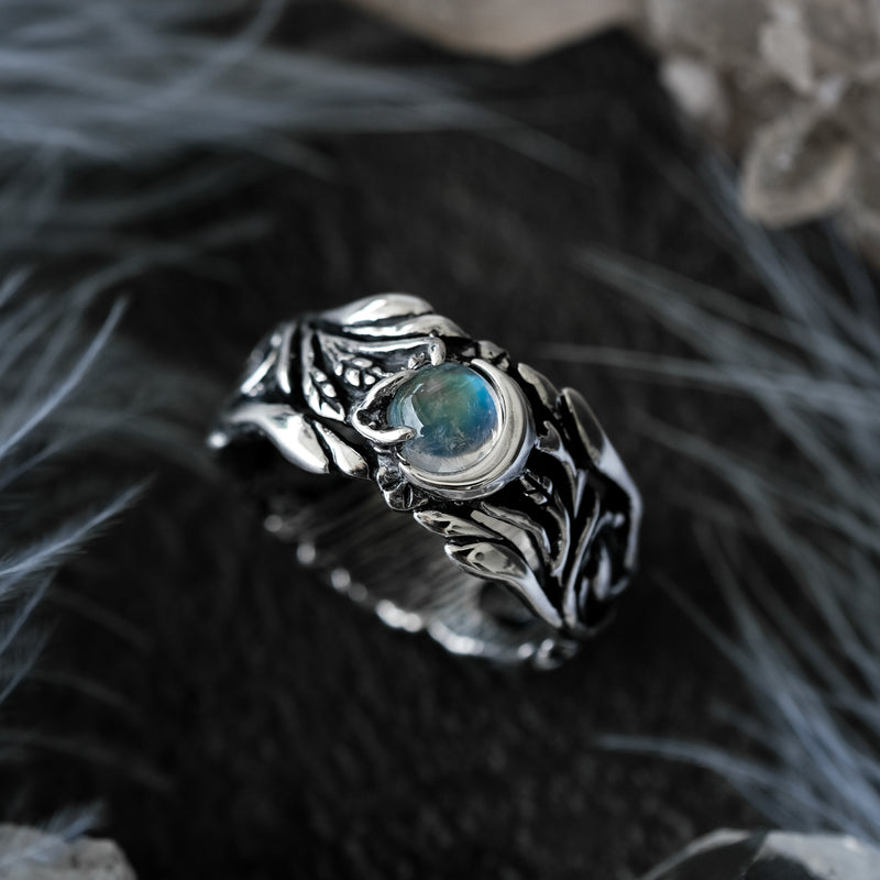 Celestial Moonstone Mens ring "Luna"