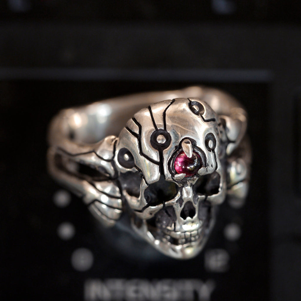 RATS MAGICAL DESIGHN／SKULL RING SILVER Skull Ring .925 Solid Sterling Silver R Metal, Biker Gothic