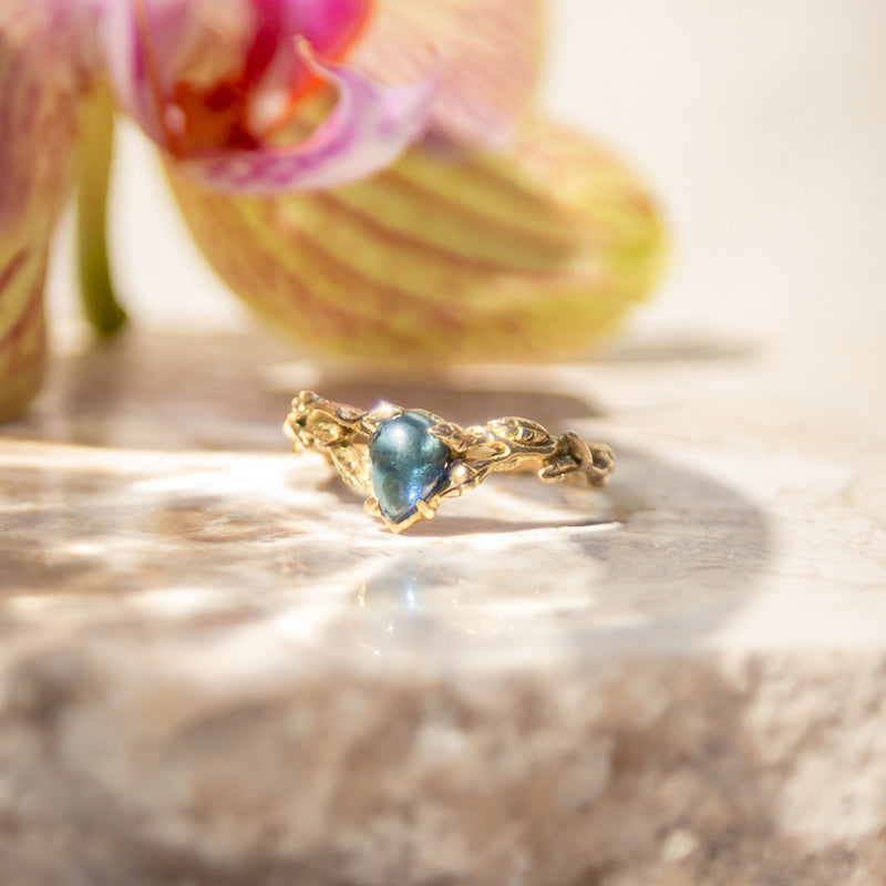 Indigolite Blue Tourmaline Ring "Bloom"