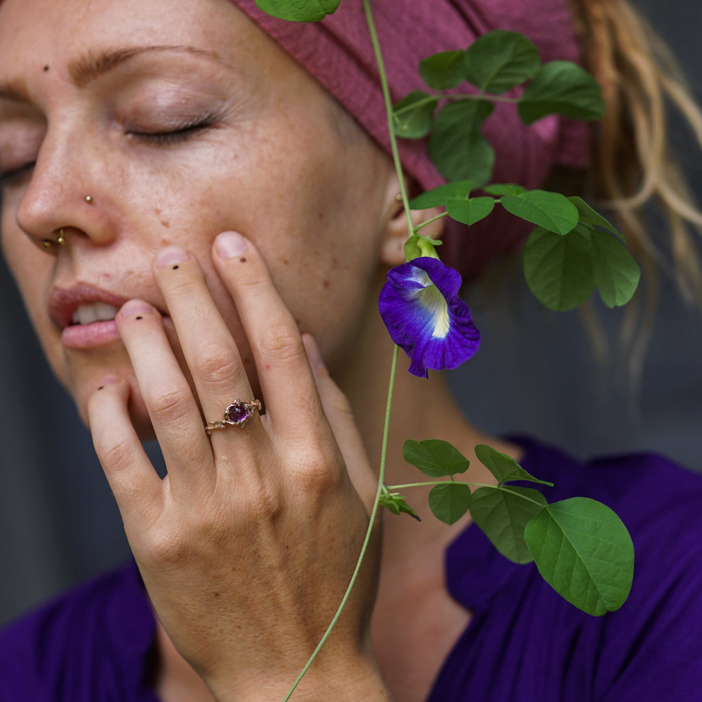 14K Yellow Gold Engagement Ring "April"
