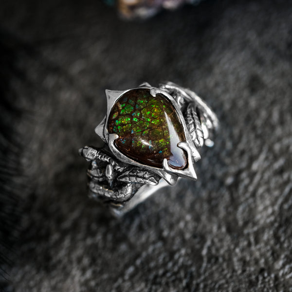 Handmade Gothic Silver Ring Ophion