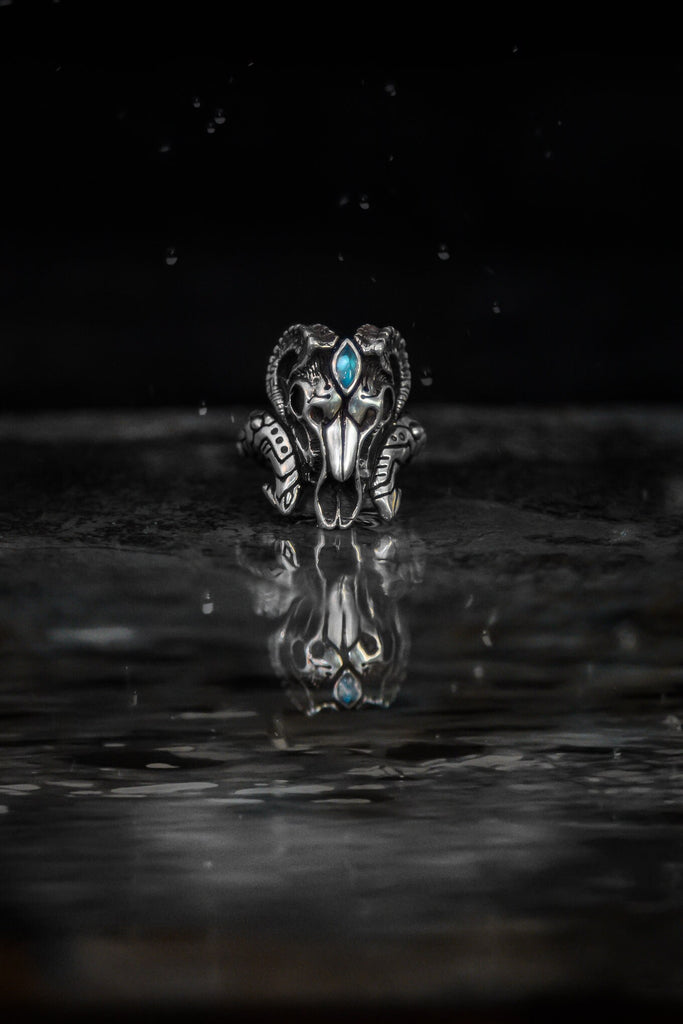 Goat Skull Ring "Baron"