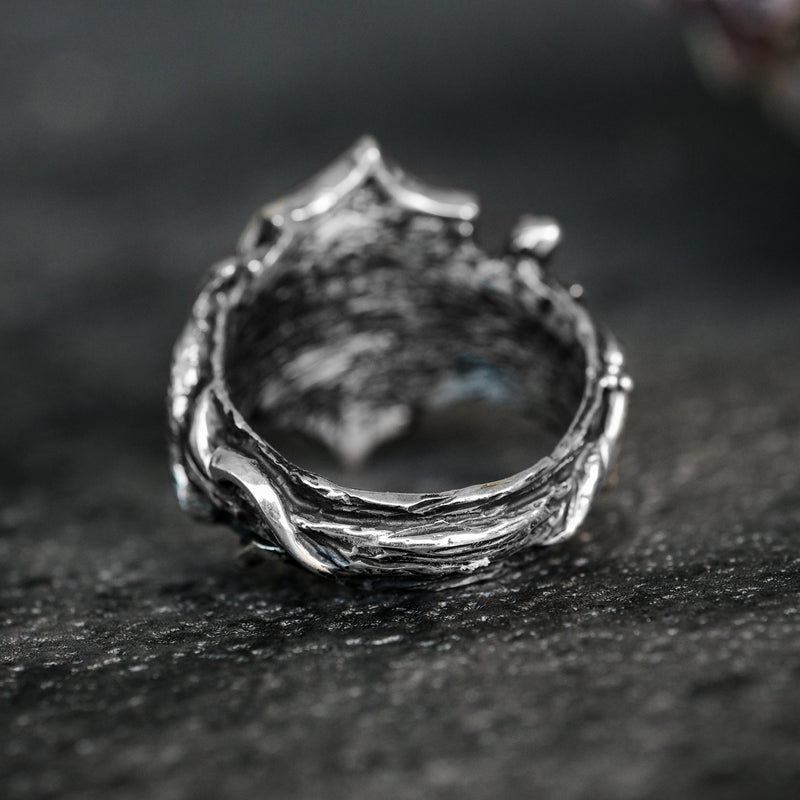 Silver Gothic Ring Ophion - side 